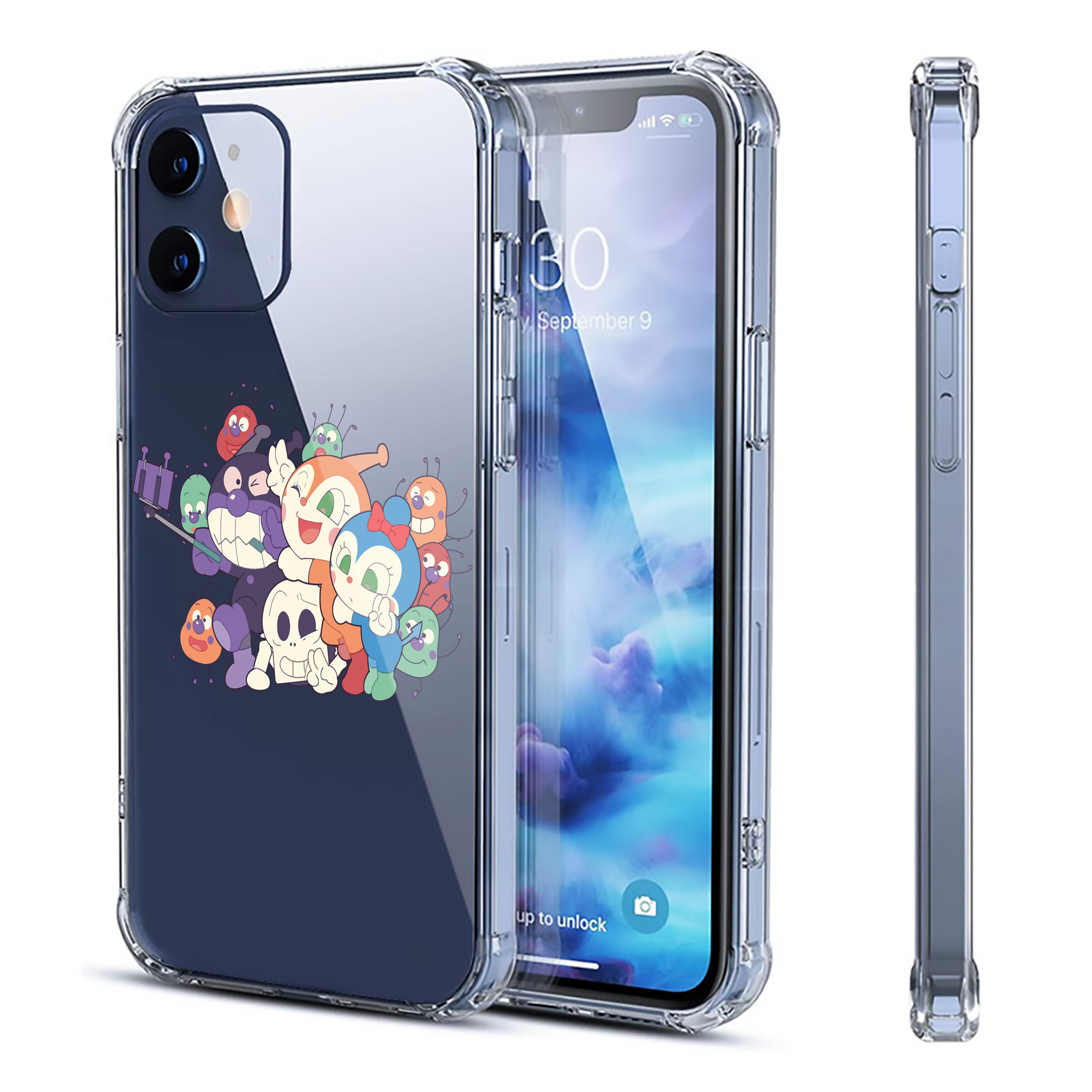 （画像用） アンパンマン Anpanman 【iPhone 12シリーズ対応】透明スマホケース（クリアソフトケース）